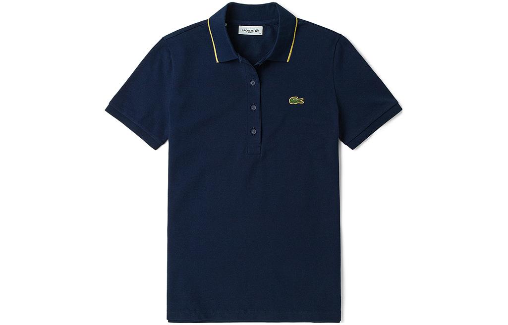 Женское поло LACOSTE (темно-синее)