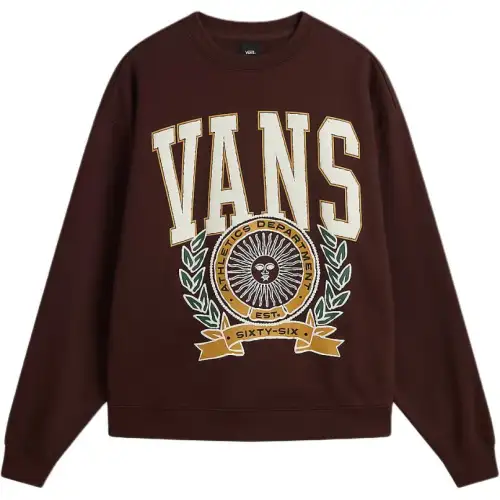 Vans Sweatshirts Women's Brown Crew Neck Moderate