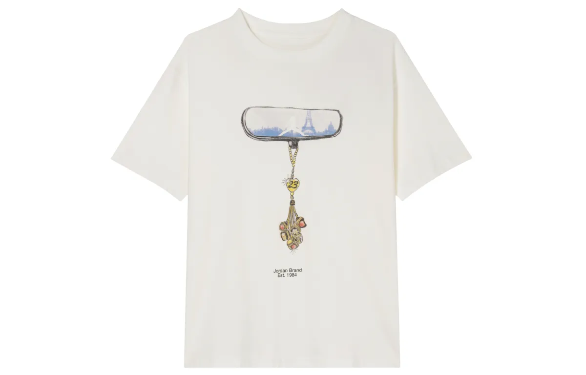 Jordan T Shirt Drop Shoulder Sleeve T Shirt Women's Canvas White/Black