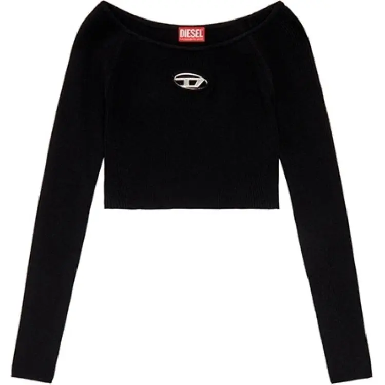 DIESEL M Vera Ls Ribbed Knit Off The Shoulder Top