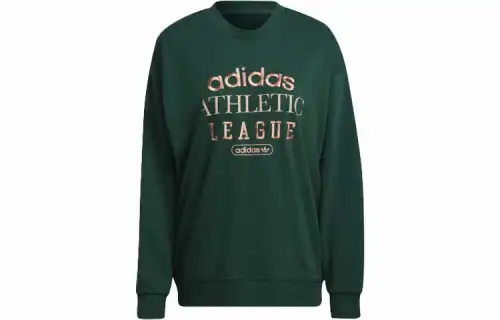 Adidas Originals Sweatshirts Women's Forest Green Crew Neck Moderate Regular