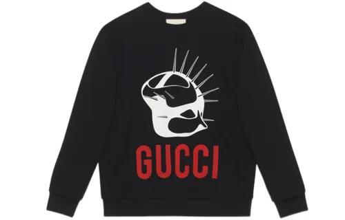 GUCCI Sweatshirts Women's Black Crew Neck Moderate Regular