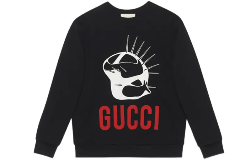 GUCCI Sweatshirts Women's Black Crew Neck Moderate Regular