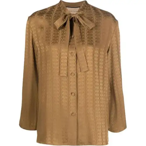 【Previous Season】Interlocking G silk blouse