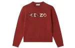 KENZO Letter Logo Knitwear Women's Red Crew Neck Moderate Base Layer