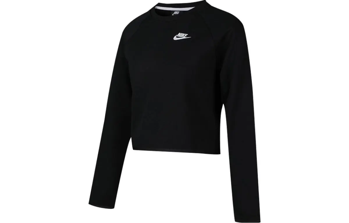 Nike Sweatshirts Women's Black Crew Neck Moderate Regular