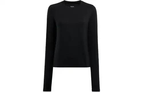 Reebok T Shirts Women's Black Crew Neck Moderate Straight Fit
