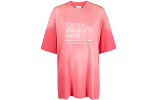 Vetements Not Doing Shit Today T Shirt 'Washed Pink'