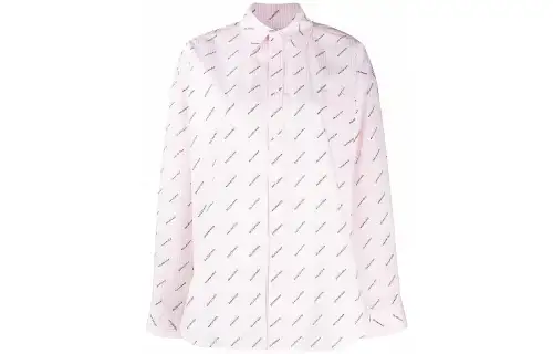 Balenciaga Shirts Women's Pink Square Collar Moderate Shirt