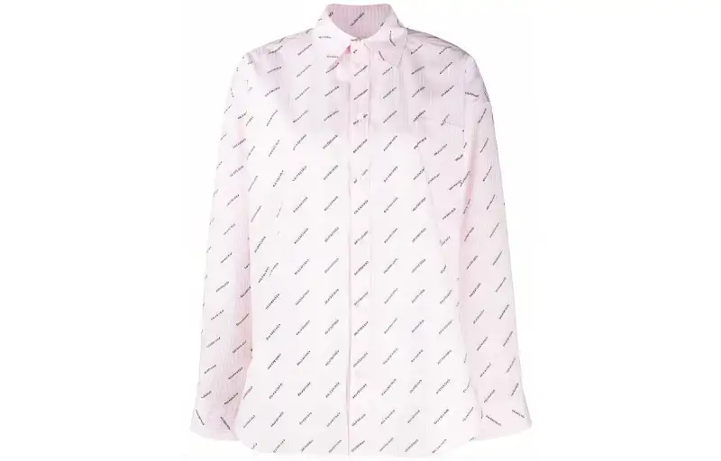 Balenciaga Shirts Women's Pink Square Collar Moderate Shirt