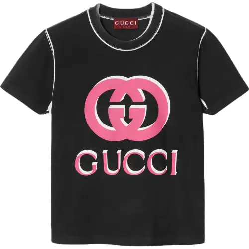 GUCCI Logo Printed Crewneck T Shirt
