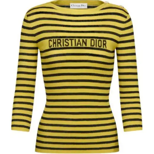 DIOR Sweaters Women's Yellow Crew Neck Moderate Other