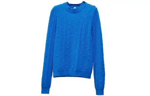 HERMES Cashmere Sweaters Women's Light Blue Crew Neck Moderate