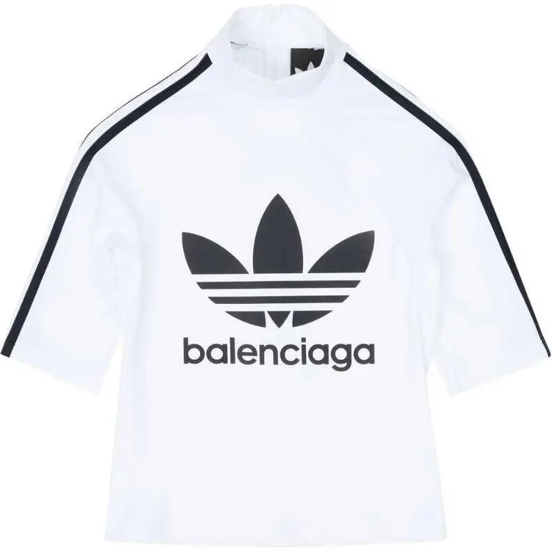 Balenciaga x Adidas Originals Balenciaga X Adidas FW22 Regular Sleeve T Shirt, Slim Fit Women's White