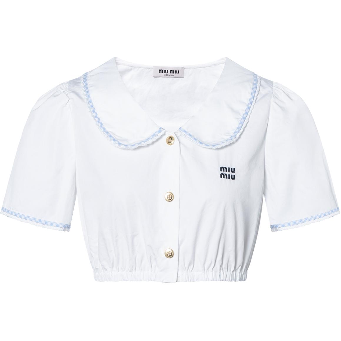 MIU MIU Shirts Women's White Peter Pan Collar Moderate
