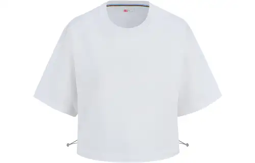 Li Ning T Shirts Women's White Crew Neck Moderate Straight Fit