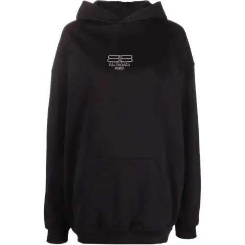 Balenciaga Sweatshirts Women's Black Hooded Moderate Other