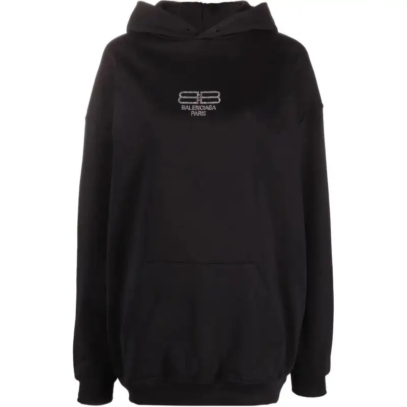 Balenciaga Sweatshirts Women's Black Hooded Moderate Other