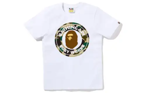 Bape 1st Camo Busy Works Tee White/Green