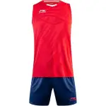 Li Ning Basketball Suits Men's Set Bull Red Tank Top+Guangdong Blue Shorts Moderate Straight Fit