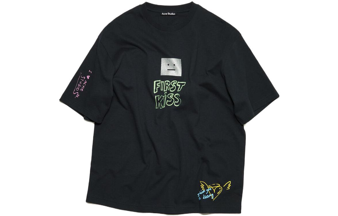 Женская футболка Acne Acne Studios Face SS23 T (черная)