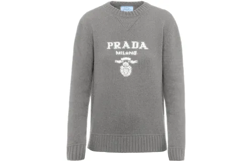 Prada logo-intarsia cashmere sweater