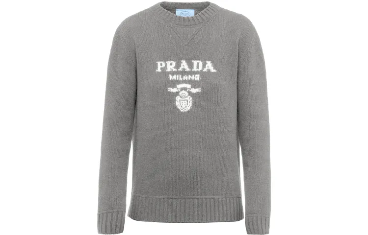 Prada logo-intarsia cashmere sweater