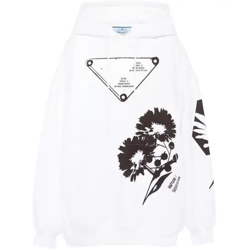 Prada Floral Printed Oversized Hoodie