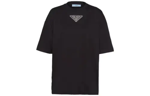 PRADA Drop Shoulder Sleeve T Shirt Women's Black