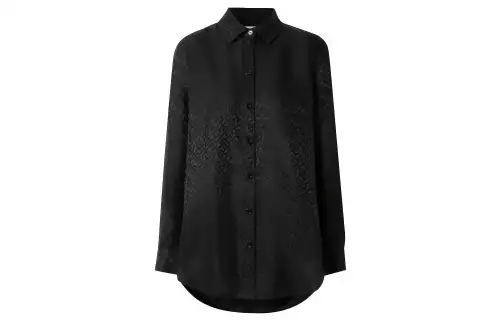 Burberry Shirts Women's Black Pointed Collar Moderate Shirt