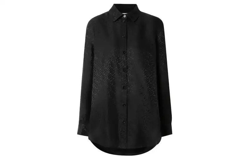 Burberry Shirts Women's Black Pointed Collar Moderate Shirt