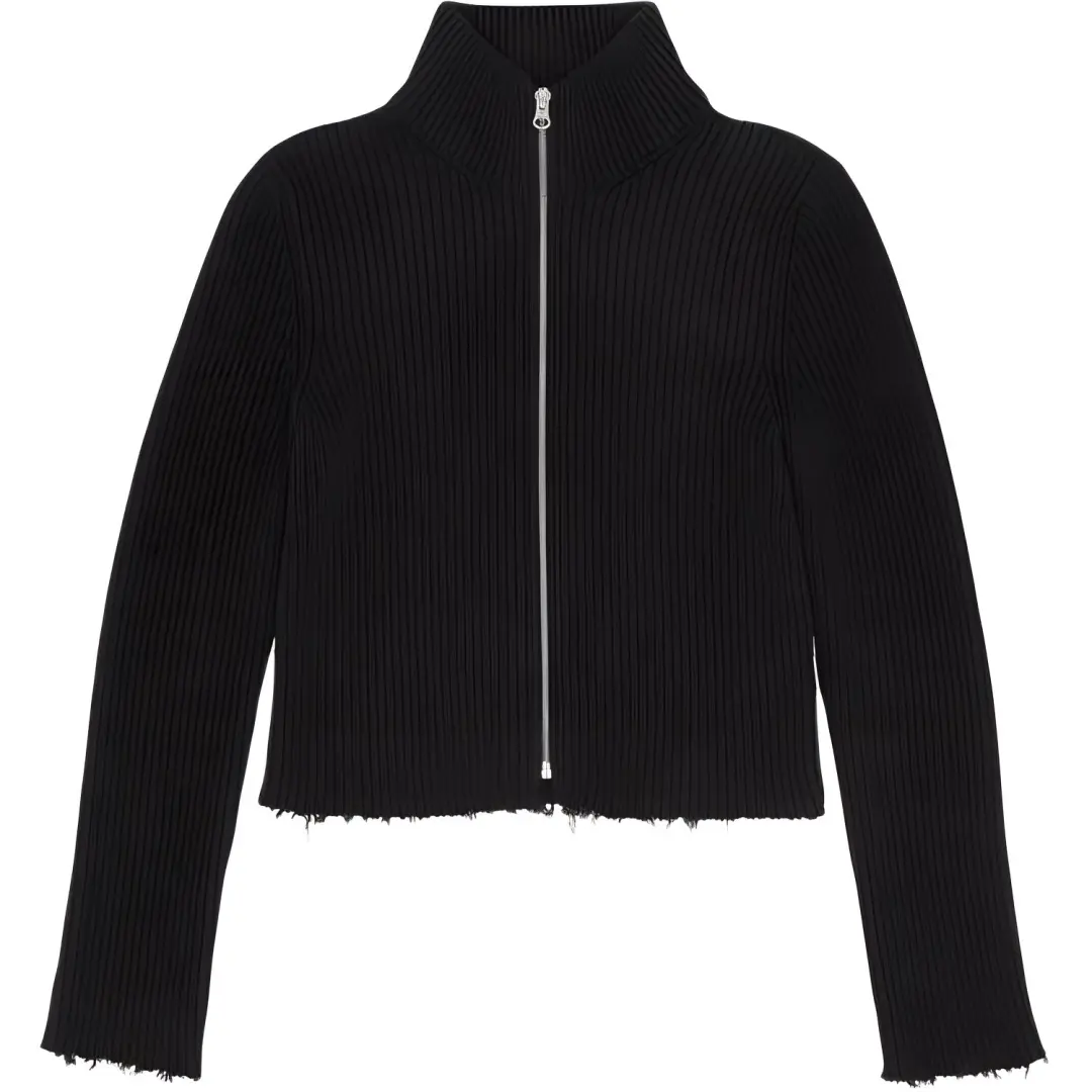 MM6 Maison Margiela Ribbed Knit Zipped Cardigan