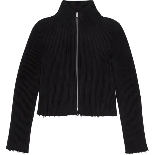 MM6 Maison Margiela Ribbed Knit Zipped Cardigan