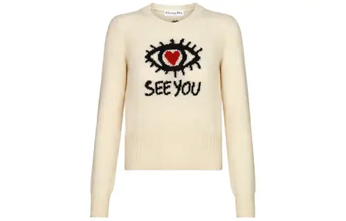 DIOR FW21 Cashmere Sweater Women's Beige