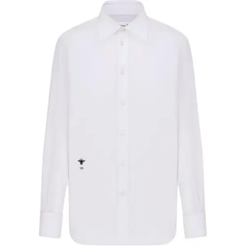 Christian DIOR Logo Embroidered Button Up Blouse
