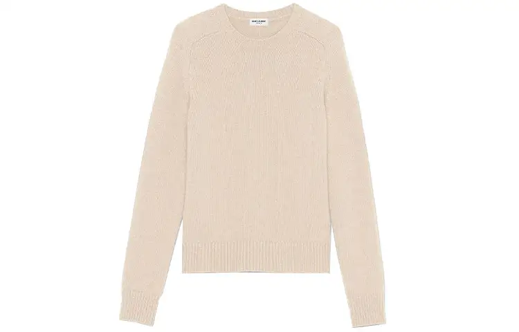 SAINT LAURENT FW21 Cashmere Sweater Women's Beige