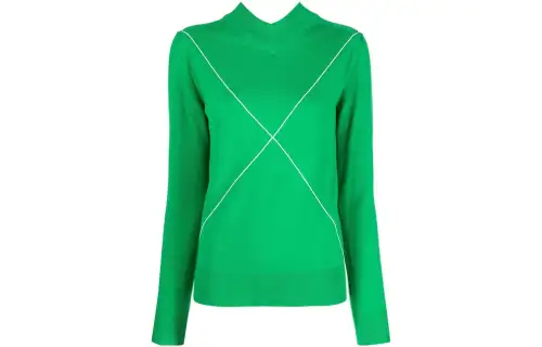 Bottega Veneta Cross Printed V-Neck Knitted Jumper