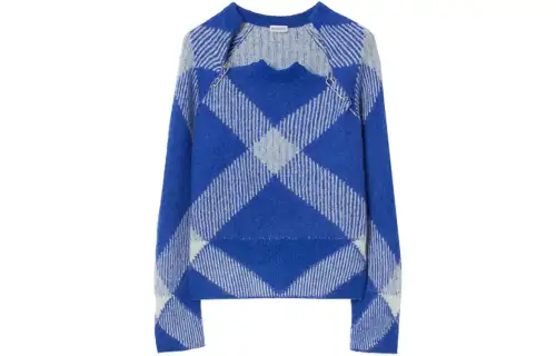 【Previous Season】Check alpaca-wool blend jumper