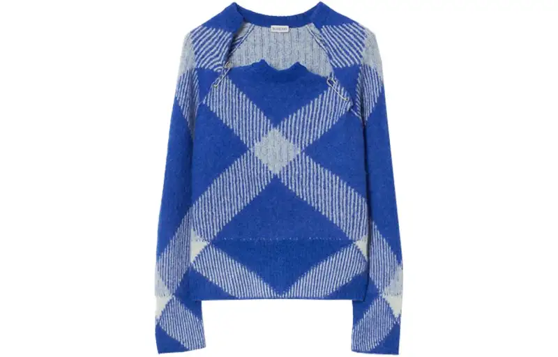 【Previous Season】Check alpaca-wool blend jumper