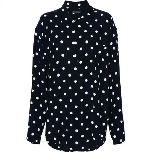 Balenciaga long-sleeves polka dot shirt