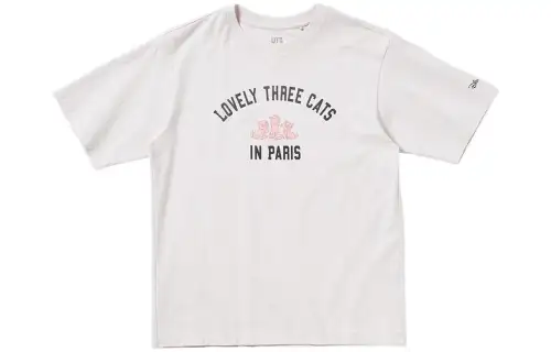 UNIQLO T Shirts Women's Ivory Crew Neck Moderate Straight Fit