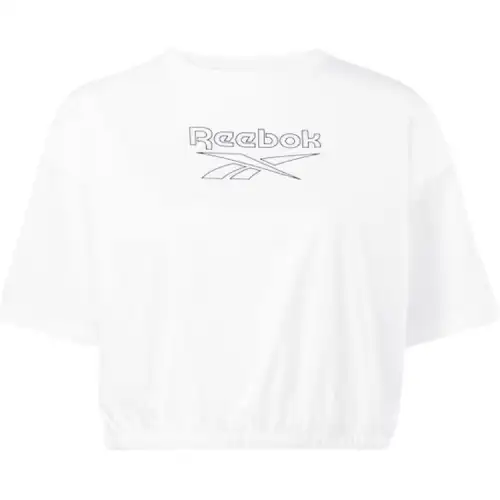 Reebok Drop Shoulder Sleeve T Shirt Women's White