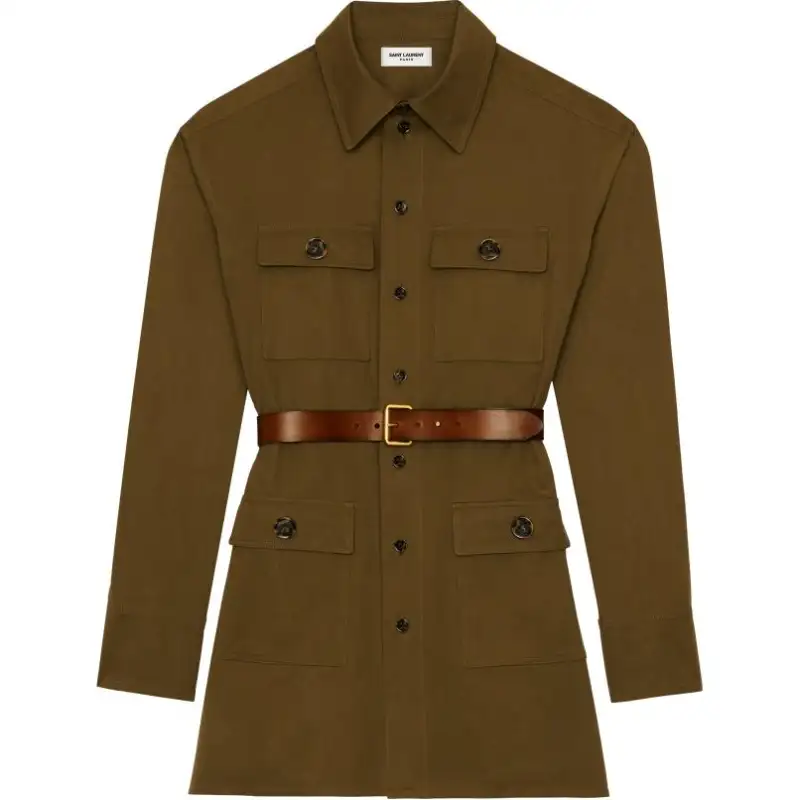 SAINT LAURENT Saharienne Buttoned Belted Shirt