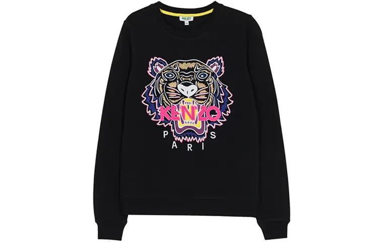 KENZO Sweatshirts Women's Black Crew Neck Moderate Heavyweight