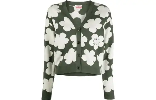 KENZO Knitwear Women's Green V Neck Moderate Other