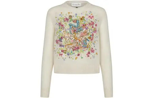 DIOR FW22 Cashmere Sweater Women's Ecru