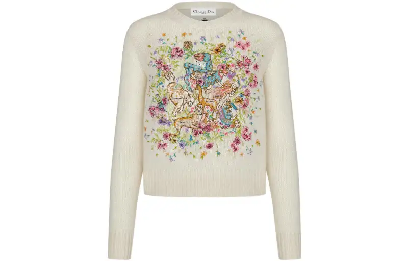 DIOR FW22 Cashmere Sweater Women's Ecru