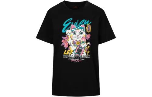 EVISU T Shirts Women's Crew Neck Moderate Straight Fit