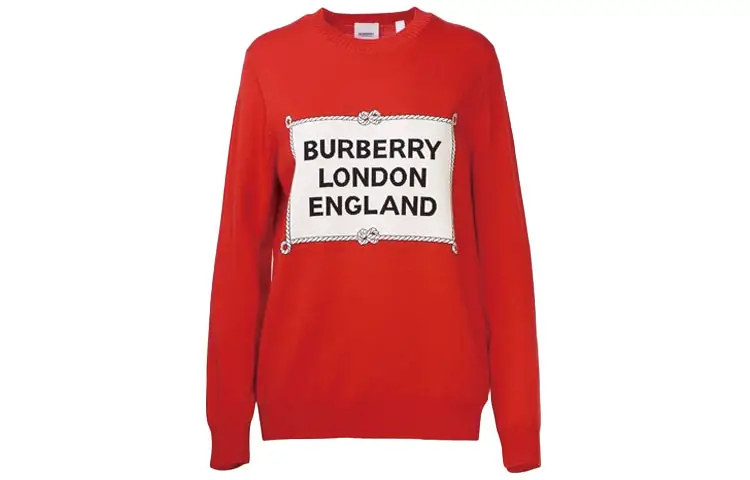 Burberry Knitwear Women's Red Crew Neck Moderate Other