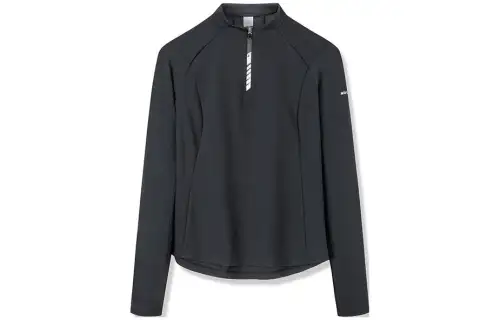 ANTA T Shirts Women's Black Stand Collar Moderate Straight Fit
